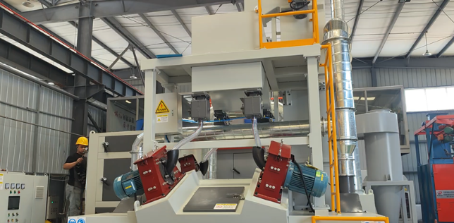 仙桃板材除锈强化，通过式抛丸机应用案例